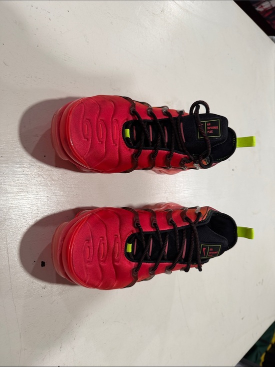 Nike Other - Nike Kids Sneakers in Red with Black and Neon Yellow Accents